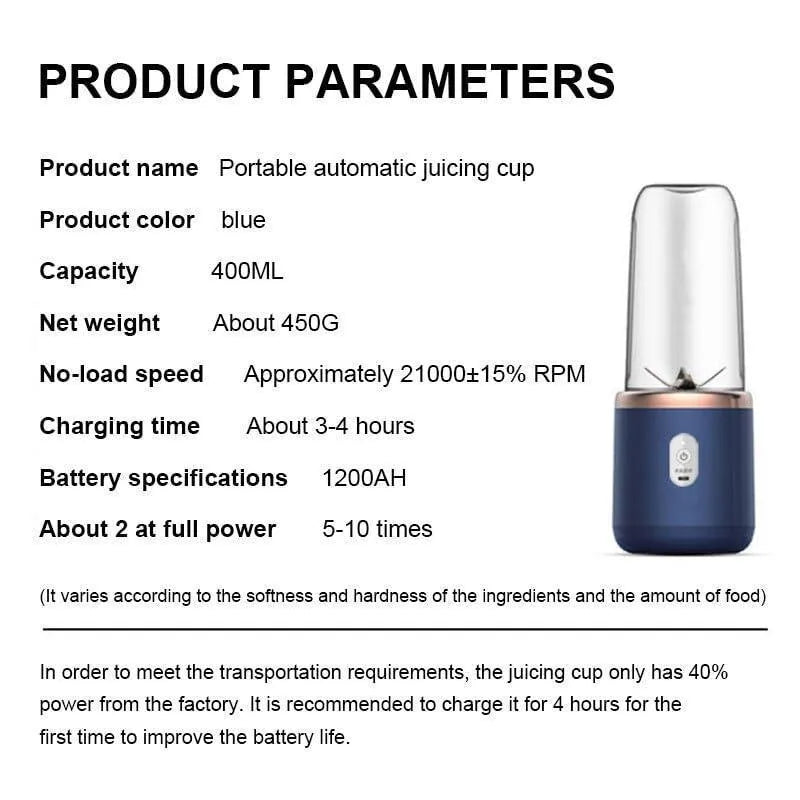 Portable &amp; Rechargeable Electric Juicer Blender